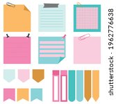 notebook collection with curled ... | Shutterstock .eps vector #1962776638
