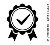 award vector icon  badge with... | Shutterstock .eps vector #1345641695