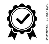 award vector icon  badge with... | Shutterstock .eps vector #1345641698