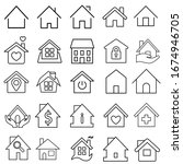 house icon set. home vector... | Shutterstock .eps vector #1674946705