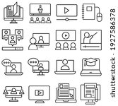 online learning icon vector set.... | Shutterstock .eps vector #1927586378