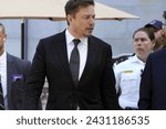 Small photo of Tesla and SpaceX founder with people. New York, US - 28 Feb 2024
