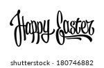 happy easter hand drawn... | Shutterstock .eps vector #180746882