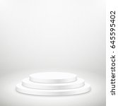 round podium  pedestal or... | Shutterstock .eps vector #645595402