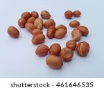 Nut, peanut, monkey nut, groundnut, roasted nuts on white background