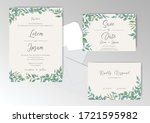 elegant foliage frame wedding... | Shutterstock .eps vector #1721595982