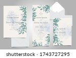 greenery wedding invitation... | Shutterstock .eps vector #1743727295