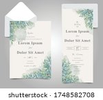 elegant watercolor wedding... | Shutterstock .eps vector #1748582708