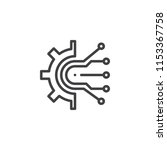 circuit and gear outline icon.... | Shutterstock .eps vector #1153367758