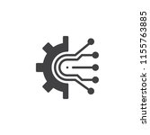 circuit and gear vector icon.... | Shutterstock .eps vector #1155763885