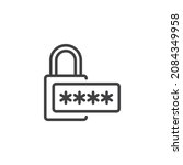 lock pin code line icon. linear ... | Shutterstock .eps vector #2084349958