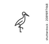 stork bird line icon. linear... | Shutterstock .eps vector #2089897468