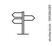 Signpost  Pointer Line Icon ...