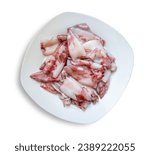 Uncooked squid dish isolated on ...