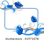 blue floral frame | Shutterstock .eps vector #41971078