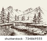 A River In The Mountains Sketch