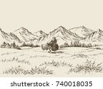 Prairie And Mountains Panorama