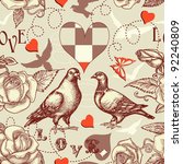 Love Birds Seamless Pattern