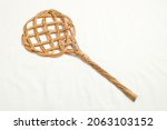 Small photo of Carpet and Rug Beater. Rattan Mattress Beater. Carpet Beater on white background. Made in Indonesia.