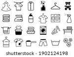 laundry icons set.  washing... | Shutterstock .eps vector #1902124198