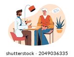 flat psychiatrist doctor and... | Shutterstock .eps vector #2049036335