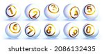 lotto white balls with golden... | Shutterstock .eps vector #2086132435
