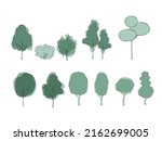hand drawing tree illustration. ... | Shutterstock .eps vector #2162699005