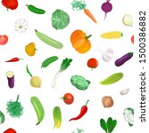 seamless pattern of vegetables... | Shutterstock .eps vector #1500386882