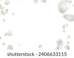 Small photo of valentine background with falling red rose petals on white Repeatable rose petals in red, studio photographed with depth of field, isolated on white