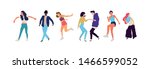 crowd of young people dancing... | Shutterstock .eps vector #1466599052