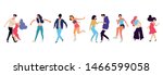 crowd of young people dancing... | Shutterstock .eps vector #1466599058