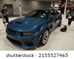 Small photo of New York, New York, USA - April 23, 2022: 2022 Dodge Charger SRT Jailbreak at the New York Auto Show