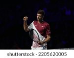 Small photo of September 23, 2022 - Les Arenes de Metz, Metz, France, Moselle Open - Poland’s 2nd seed Hubert Hurkacz defeated France’s Arthur Rinderknech in the Quarterfinal