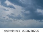 Small photo of The process of formation and intensification of cumulus storm clouds. The concept of nature, clouds, movement, wind, weather, and changes occurring with them at the moment daily and around the world