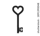 heart key icon. valentines day... | Shutterstock .eps vector #1891390048