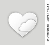 paper cut heart with cloud.... | Shutterstock .eps vector #2096474155