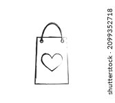 hand drawn shopping bag with... | Shutterstock .eps vector #2099352718