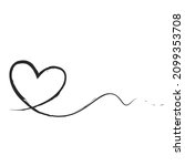 hand drawn line decor heart.... | Shutterstock .eps vector #2099353708