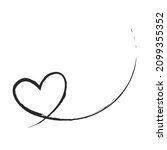 hand drawn decor line heart.... | Shutterstock .eps vector #2099355352