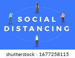 social distancing concept for... | Shutterstock .eps vector #1677258115