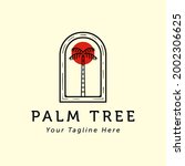 palm or coconut line art logo... | Shutterstock .eps vector #2002306625