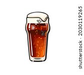 nonic pint beer glass. hand... | Shutterstock .eps vector #2030119265
