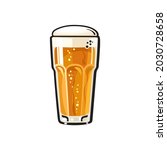 tumbler beer glass. hand drawn... | Shutterstock .eps vector #2030728658