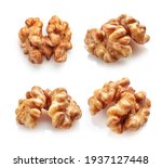 Set Of Walnuts Kernel Isolated...