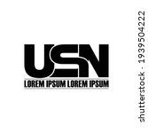 USN letter monogram logo design vector