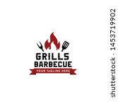 grills barbecue bbq garden... | Shutterstock .eps vector #1453719902