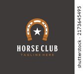 horseshoe stable logo design... | Shutterstock .eps vector #2173645495