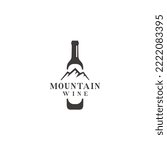 Mountain Wine Bottle Logo...