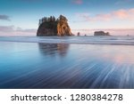 Sunset at Second Beach La Push, Washington state, Olympic national park area,  Washington, West coast usa