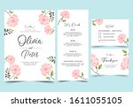 floral background with flowers... | Shutterstock .eps vector #1611055105